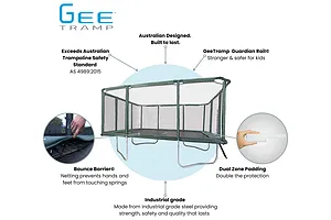 GeeTramp Force 14ft x 16ft Rectangle Trampoline - Standard - Family Fun Bundle image 3