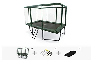 GeeTramp Force 7ft x 10ft Rectangle Trampoline Black Edition - Peace of Mind Bundle image 1