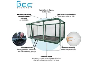 GeeTramp Force 9ft x 14ft Rectangle Trampoline - High Bounce - Peace of Mind Bundle image 4