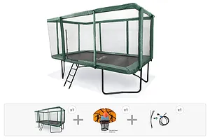 GeeTramp Force 9ft x 14ft Rectangle Trampoline - Black Edition - Standard - Peace of Mind Bundle image 1
