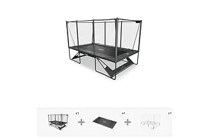 ACON X 17ft Trampoline with Net Enclosure and Ladder - Black - Peak Performance Bundle image 1