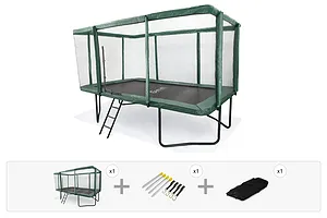 GeeTramp Force 9ft x 14ft Rectangle Trampoline - Black Edition - Standard - Peace of Mind Bundle image 1