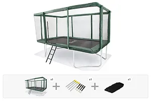 GeeTramp Force 9ft x 14ft Rectangle Trampoline - High Bounce / w AU Springs - Peace of Mind Bundle image 1