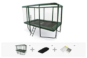 GeeTramp Force 8ft x 12ft Rectangle Trampoline - Black Edition - Standard - Peace of Mind Bundle image 1
