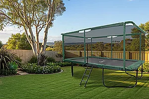 GeeTramp Force 10ft x 17ft Rectangle Trampoline - Black Edition - High Bounce - Peace of Mind Bundle image 3