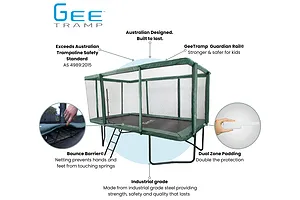 GeeTramp Force 9ft x 14ft Rectangle Trampoline - Black Edition - Standard - Family Fun Bundle image 4