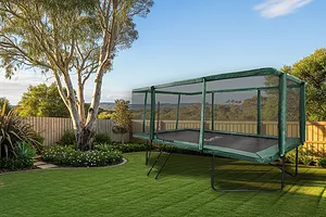 GeeTramp Force 9ft x 14ft Rectangle Trampoline - Black Edition - High Bounce- Family Fun Bundle image 3