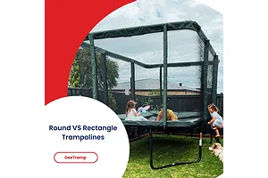 Why are rectangle trampolines considered to be better than round trampolines?