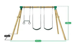 Lifespan Kids Wesley Double Swing With Trapeze image 2196