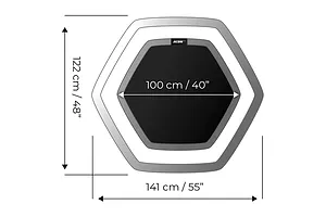 ACON Fitness Rebounder - Hexagon Rebounder Trampoline /w Handle - 55" (1.41m) Black image 2728