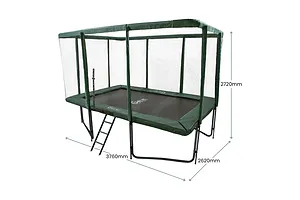 GeeTramp Force 8ft x 12ft Rectangle Trampoline - Black Edition - High Bounce image 2772