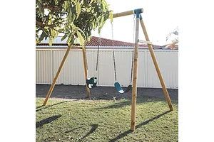 Lifespan Kids Amber 3 Double Belt Timber Swing Set image 3079