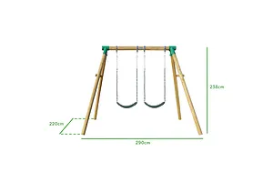 Lifespan Kids Amber 3 Double Belt Timber Swing Set image 3080