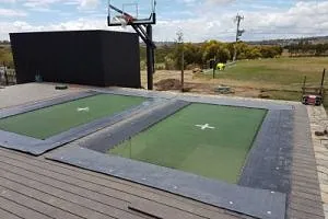 Mr Trampoline 9ft x 17ft Deck Model Olympic Rectangle 2 String Trampoline image 3135