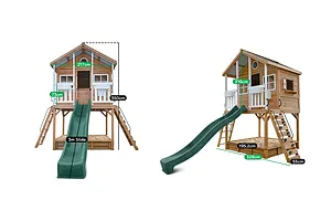 Lifespan Kids Winchester Cubby House with 1.45m Elevation Platform and 3m Green Slide image 3176