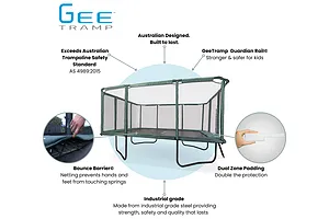 GeeTramp Force 14ft x 16ft Rectangle Trampoline - Black Edition - High Bounce /w AU Springs image 3388