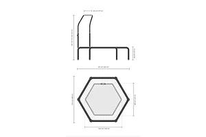 ACON Fitness Rebounder - Hexagon Rebounder Trampoline /w Handle - 55" (1.41m) White image 3788