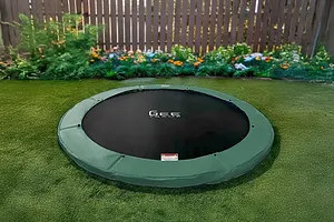 GeeTramp Curve 10ft Round Trampoline - In Ground - Forest Green image 3896