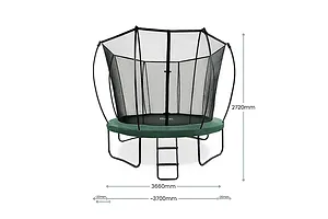 Ex Display - GeeTramp Curve 12ft Round Trampoline - Forest Green image 5077
