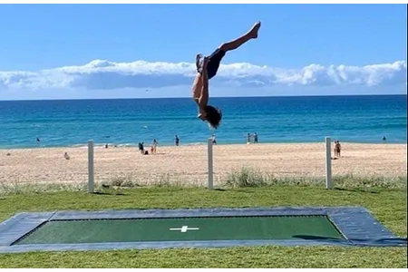 Mr Trampoline 10ft x 17ft In Ground Olympic Elite Rectangle 2 String Trampoline