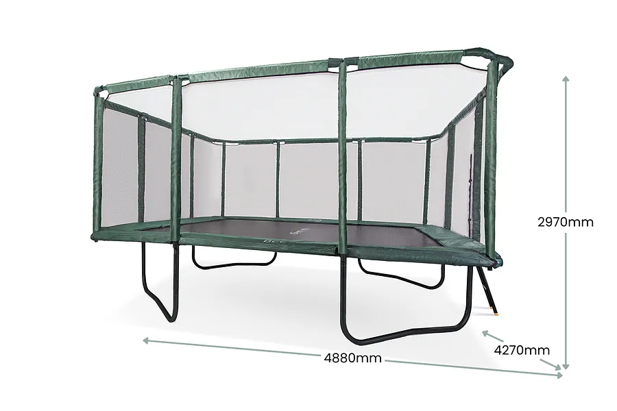 GeeTramp Force 14ft x 16ft Rectangle Trampoline - Black Edition - Standard - Family Fun Bundle image 5