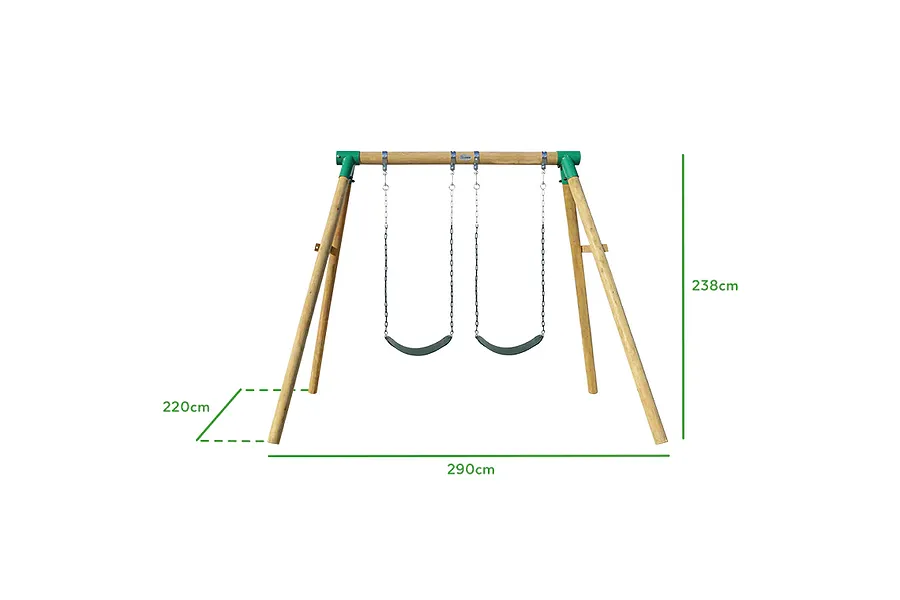 Lifespan Kids Amber 3 Double Belt Timber Swing Set image 3080