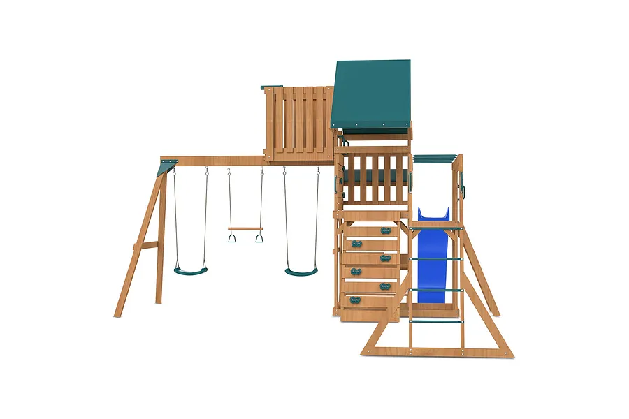 Walton Swing Set, Monkey Bars &amp;amp; Playground w/ 2.2m Blue Slide image 3106