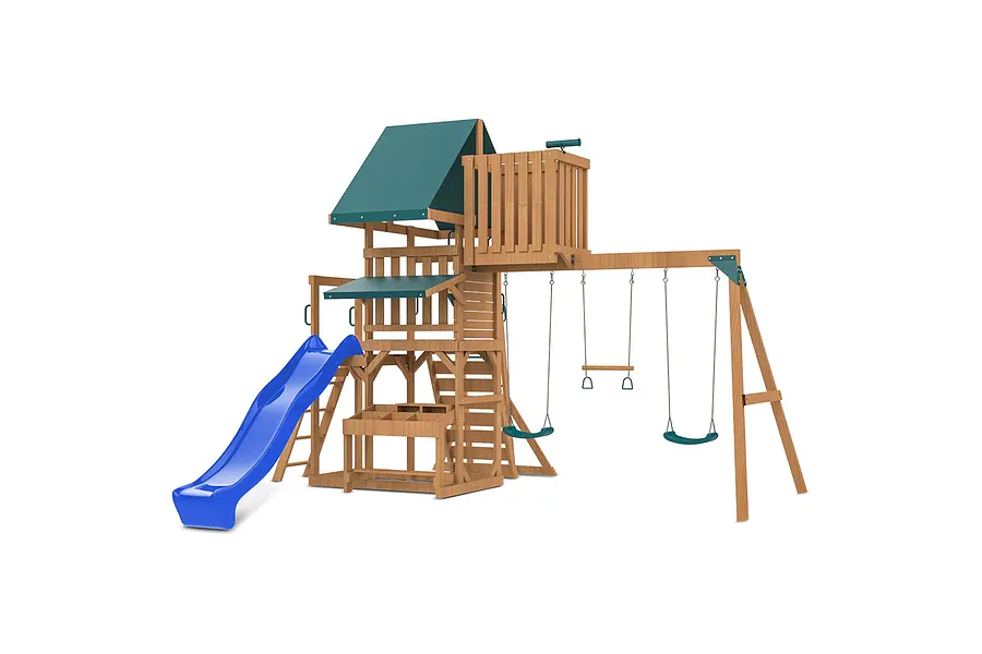 Walton Swing Set, Monkey Bars &amp;amp; Playground w/ 2.2m Blue Slide image 3110