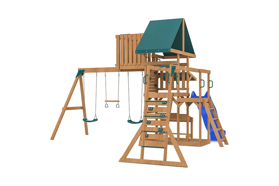 Walton Swing Set, Monkey Bars &amp;amp; Playground w/ 2.2m Blue Slide image 3111