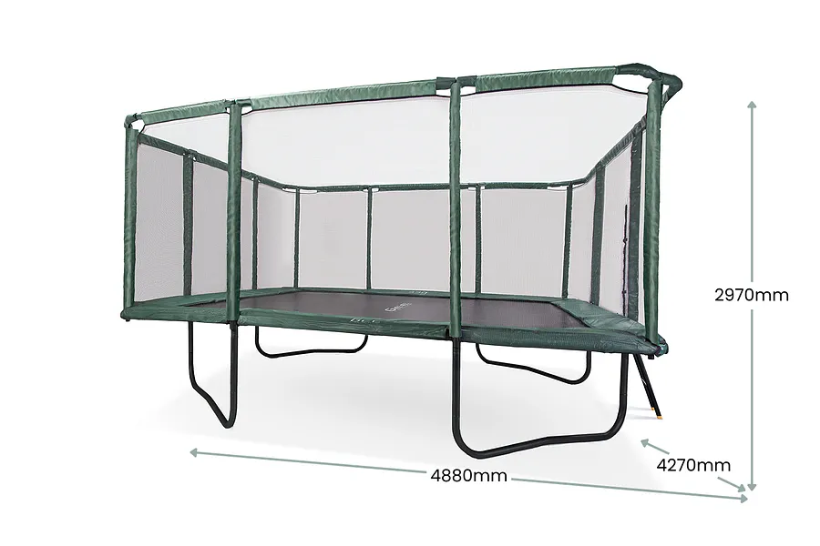 GeeTramp Force 14ft x 16ft Rectangle Trampoline - Black Edition - High Bounce image 3385