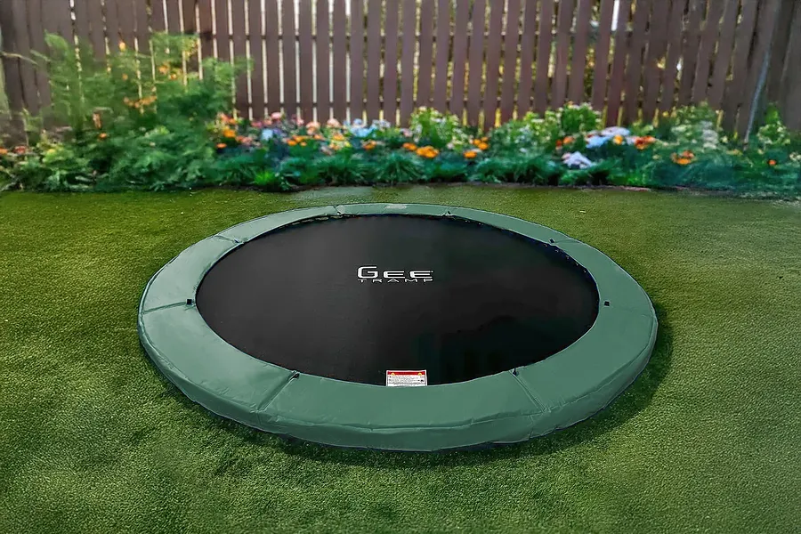 GeeTramp Curve 10ft Round Trampoline - In Ground - Forest Green image 3896