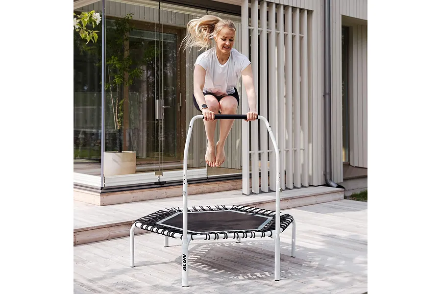 ACON Fitness Rebounder - Hexagon Rebounder Trampoline w/ Handle - 55&amp;quot; (1.41m) White image 4696