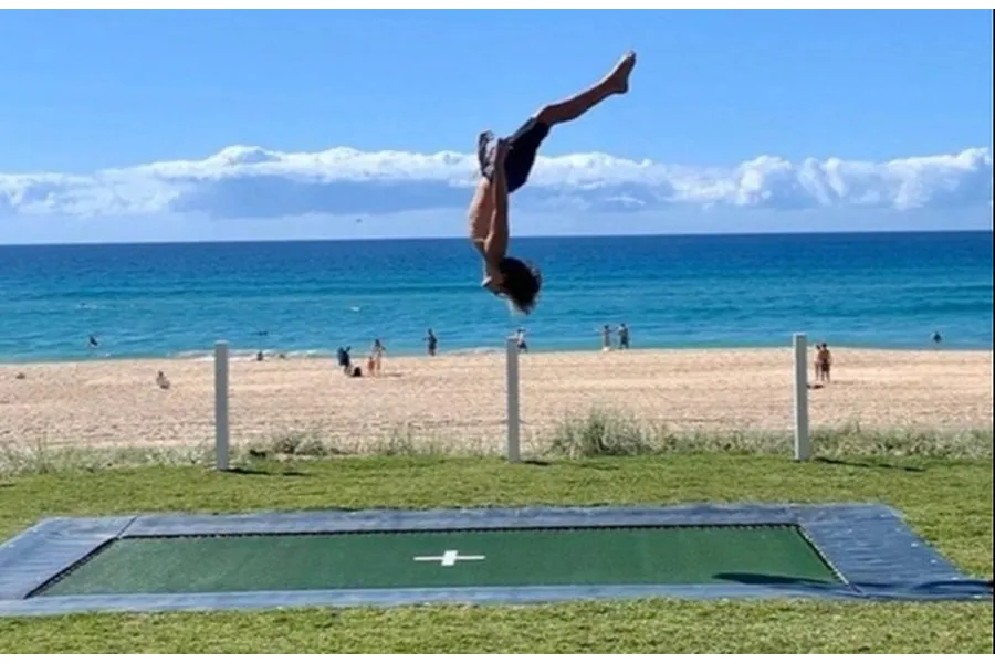 Mr Trampoline 10ft x 17ft In Ground Olympic Elite Rectangle 2 String Trampoline image 5143